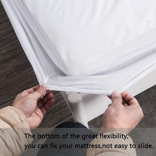 Smooth Waterproof Mattress Protector Cover for Bed WettingHypoallergenic Protection Pad Anti Mites Bed Cover for Mattress Topper