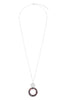 Glass Beaded Hoop Pendant Necklace