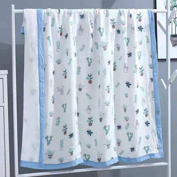 110x120cm 4 and 6 Layers Muslin Bamboo Cotton Newborn Baby Receiving Blanket Swaddling Kids Children Baby Sleeping Blanket