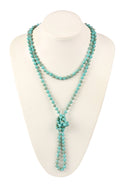 8mm Longline Hand Knotted Necklace