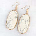 Natural Oval Stone Earrings