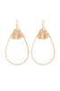 Hde3070 - Open Teardrop With Rondelle Beads Earrings