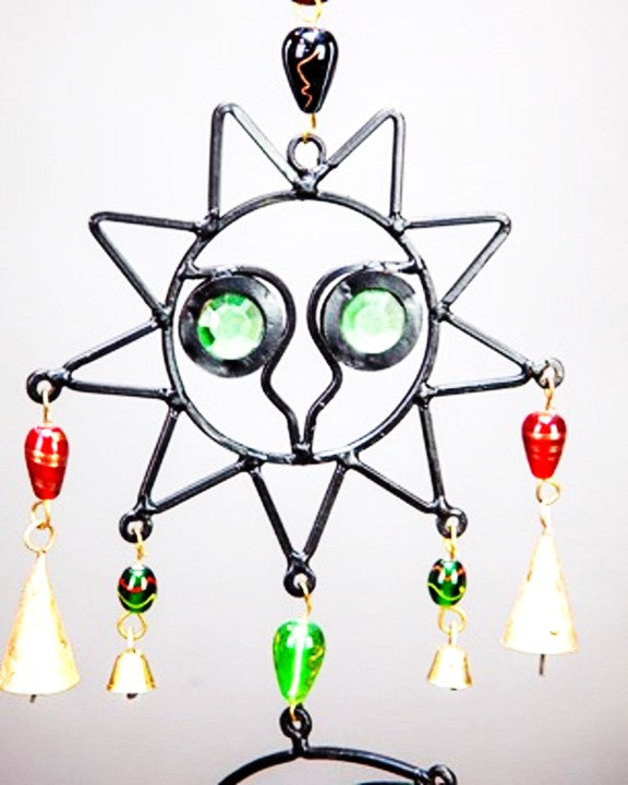 Celestial Sun and Moon Chime With  Beads