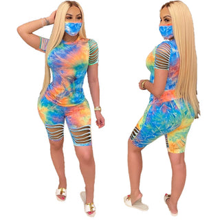 Buy without-mask CM.YAYA Tie-Dye Shorts Set