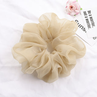 Buy light-coffee Big Size Organza Hair Scrunchies