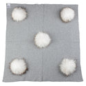 Geebro Newborn Warm Wool Swaddling Blanket With 15cm Real Raccoon Fur Pompom