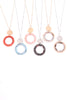 Glass Beaded Hoop Pendant Necklace