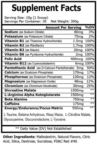 Hard Rock Health® Nitric Shock Pre - Workout (Fruit Punch)