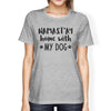 Namastay Home Women's Gray Cute Graphic Cotton Tee for Dog Lovers
