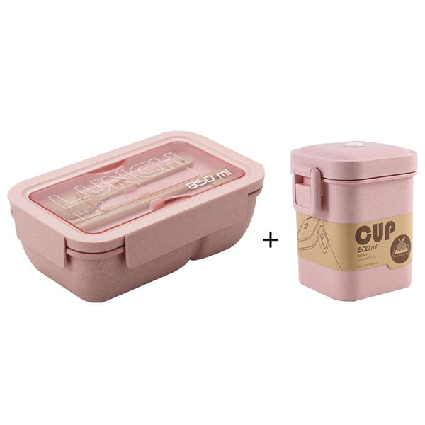 850ml Wheat Straw Lunch Box Healthy Material Bento Boxes