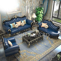 European Leather Sofa Luxury Solid Carved Sofa