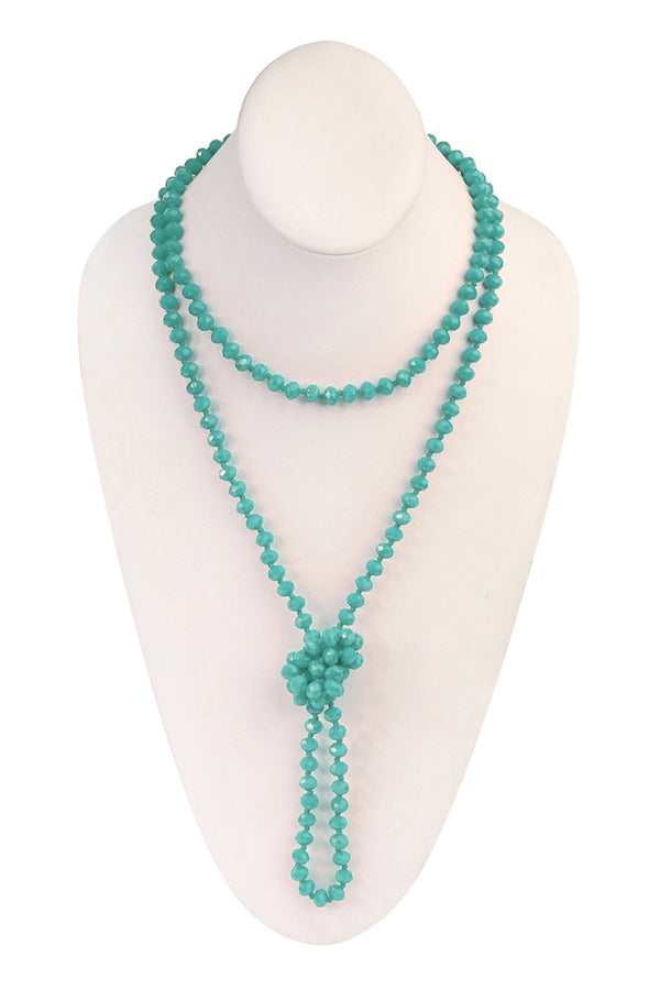 8mm Longline Hand Knotted Necklace