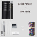 Pencils Sketch Set With Pencil Storage Curtain Bag Set for Adult Sketch Painting Tools Beginner Sketch Drawing Art Supplies