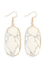 Natural Oval Stone Earrings