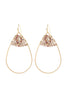 Hde3070 - Open Teardrop With Rondelle Beads Earrings