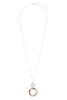 Glass Beaded Hoop Pendant Necklace