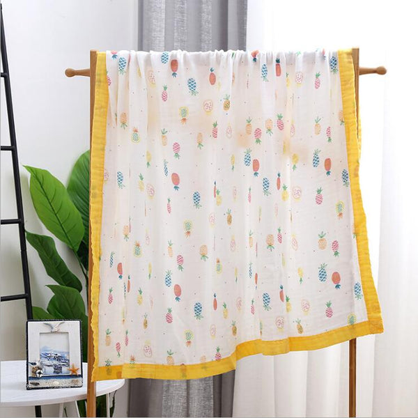 110x120cm 4 and 6 Layers Muslin Bamboo Cotton Newborn Baby Receiving Blanket Swaddling Kids Children Baby Sleeping Blanket