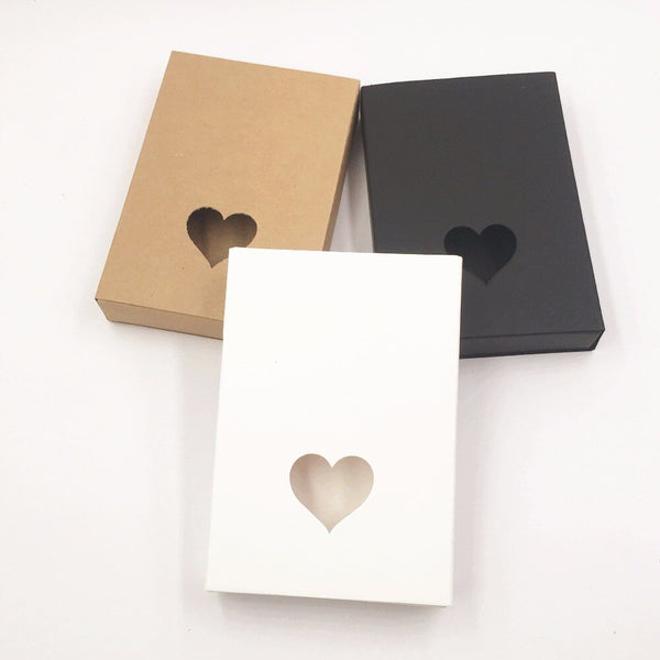 20pcs/Lot White/Black/Kraft Gift Box Retail Black Kraft Paper Drawer Box, Blank Gift Cardboard Boxes Carton Box (Custom Logo)