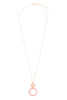 Glass Beaded Hoop Pendant Necklace