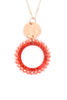 Glass Beaded Hoop Pendant Necklace