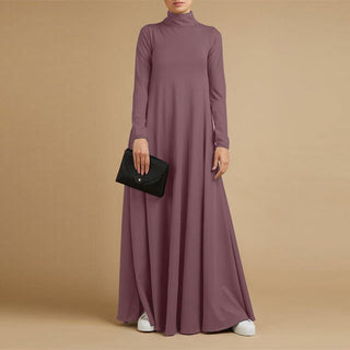 Buy purple Autumn Turtleneck Long Sleeve Sundress