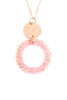 Glass Beaded Hoop Pendant Necklace
