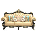 European Leather Sofa Luxury Solid Carved Sofa