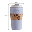 Travel Coffee Mug Eco-Friendly Bamboo Fiber Coffee Cup Silicone Ring Lid 420ml