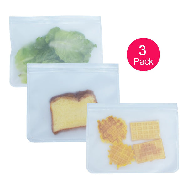 Food Storage Bag Reusable Freezer Bag PEVA Ziplock Silicone Bag Leakproof Top Kitchen Organizer