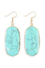 Natural Oval Stone Earrings