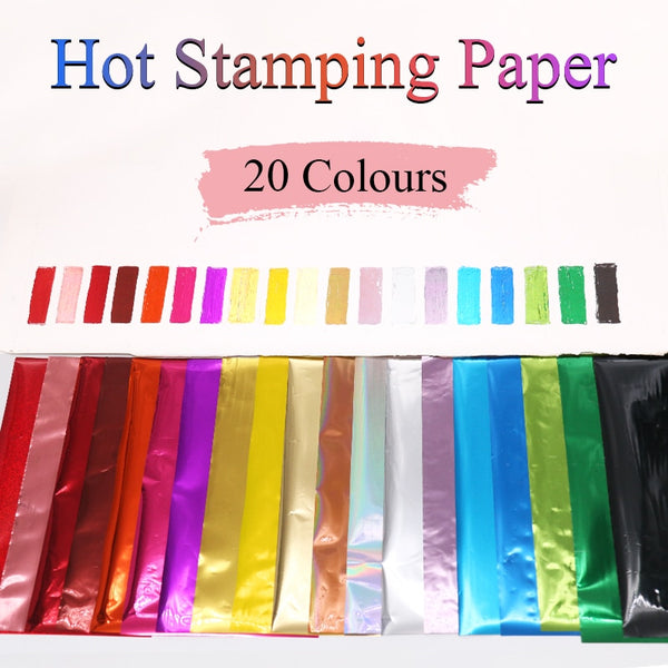 Hot Stamping Foil Paper Glitter Wrapping Paper Foil Quill 20pcs for DIY Art Craft Scrapbook Christmas Gift, Laminating Foil