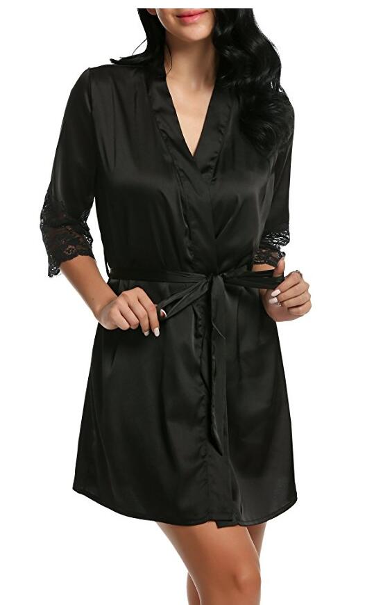 Women's Autumn Style Sexy Lace Bathrobes