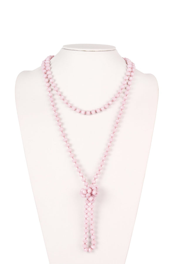 8mm Longline Hand Knotted Necklace