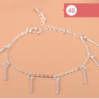 925 Sterling Silver Flower Star Charm Bracelet