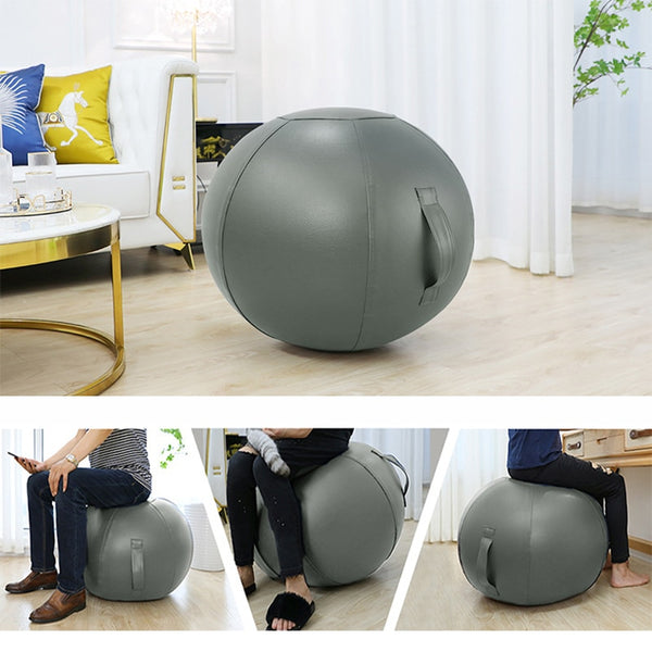 Anti-burst Yoga Ball with Leather Cover Thickened Stability Balance Ball 65CM 75CM