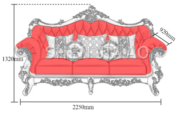 European Leather Sofa Luxury Solid Carved Sofa